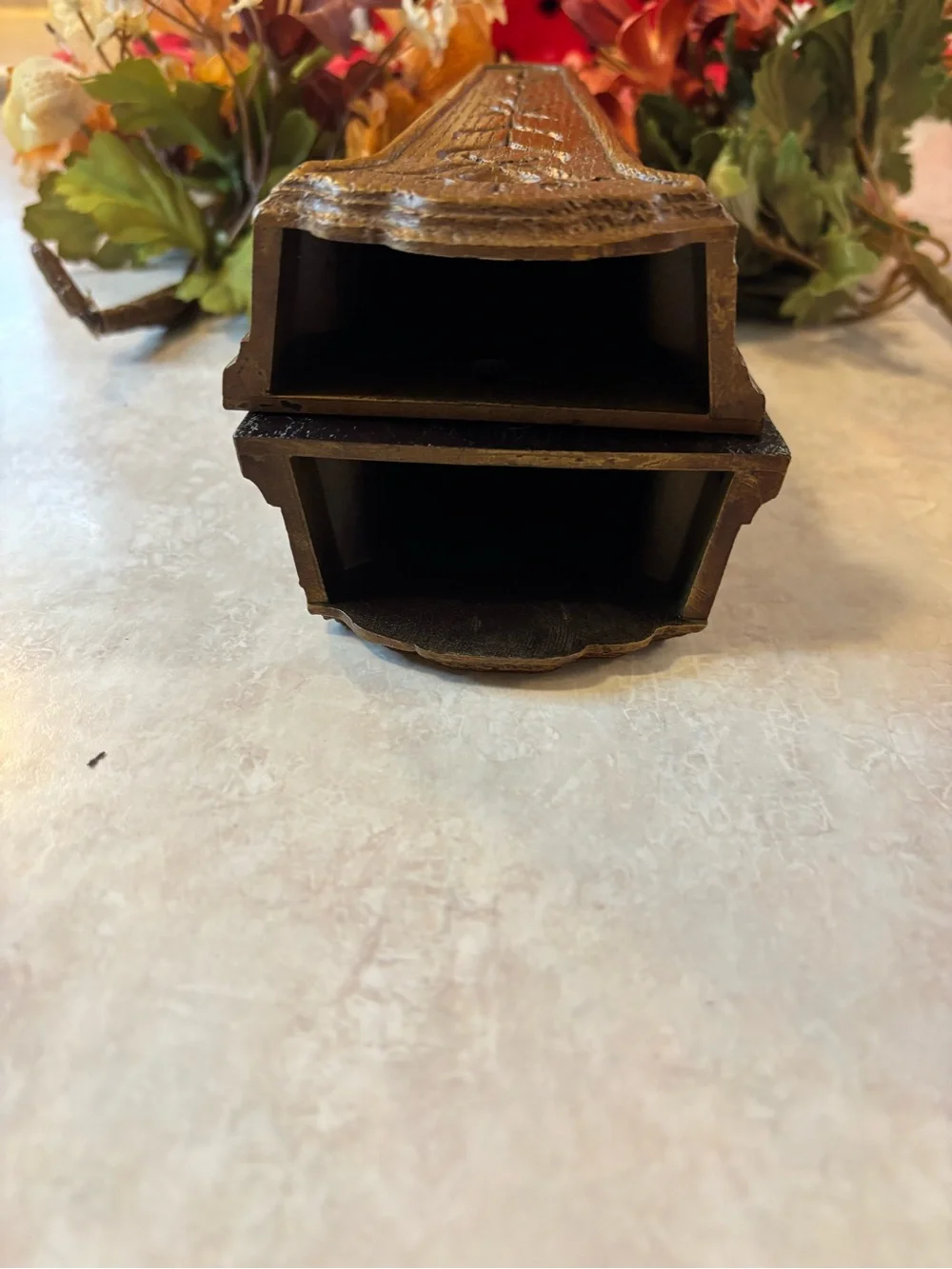 Vintage Homco Decorative Wall Sconces with Autumn Floral Arrangement